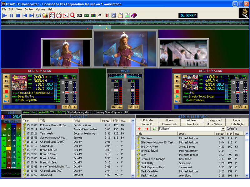 Broadcast quality video with automated mixing, animated titling & scheduling.